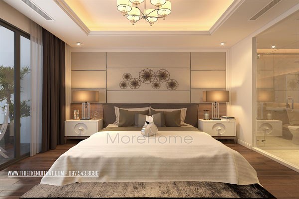 Sự hiện đại trong mẫu thiết kế chung cư 50m2 2 phòng ngủ Thiết kế chung cư 50m2 2 phòng ngủ